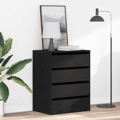 Corner Chest of Drawers Engineered Wood Height 76 cm Black oak 60 cm