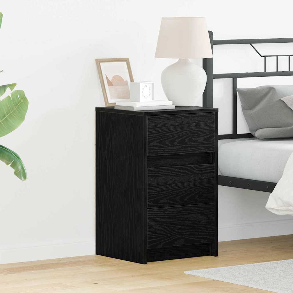 vidaXL Bedside Cabinet Black Oak 38 x 34 x 61 cm Engineered wood 1