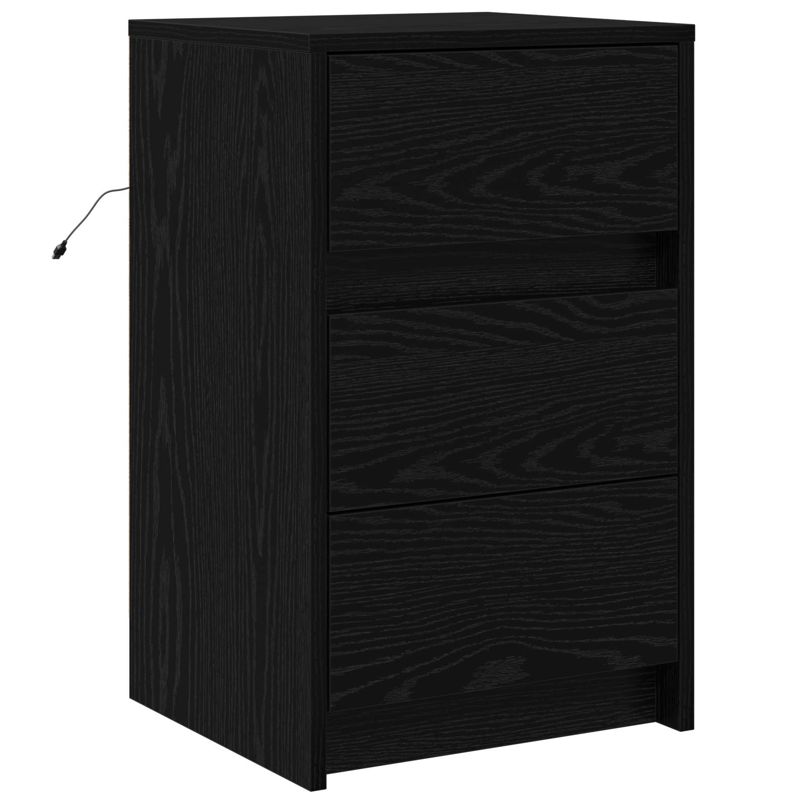 vidaXL Bedside Cabinet Black Oak 38 x 34 x 61 cm Engineered wood 2