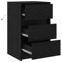 vidaXL Bedside Cabinet Black Oak 38 x 34 x 61 cm Engineered wood 6