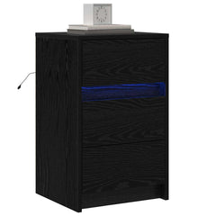 vidaXL Bedside Cabinet Black Oak 38 x 34 x 61 cm Engineered wood 3