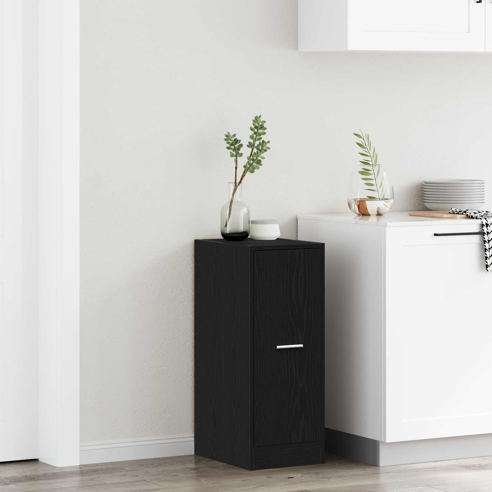 vidaXL Apothecary Cabinet Black oak 30 x 41 x 77.5 cm Engineered wood 1