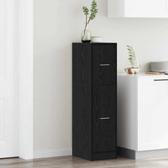 vidaXL Apothecary Cabinet Black oak 30 x 41 x 118 cm Engineered wood 1