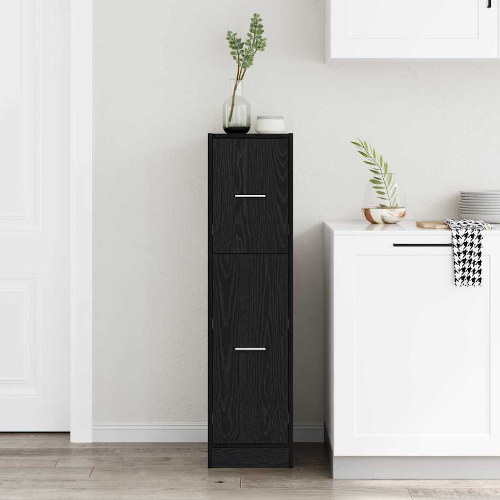 vidaXL Apothecary Cabinet Black oak 30 x 41 x 118 cm Engineered wood 4