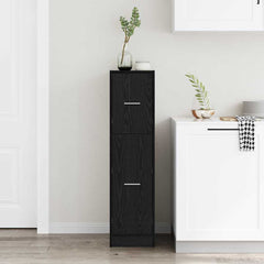 vidaXL Apothecary Cabinet Black oak 30 x 41 x 118 cm Engineered wood 4