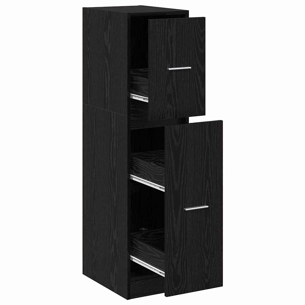 vidaXL Apothecary Cabinet Black oak 30 x 41 x 118 cm Engineered wood 2