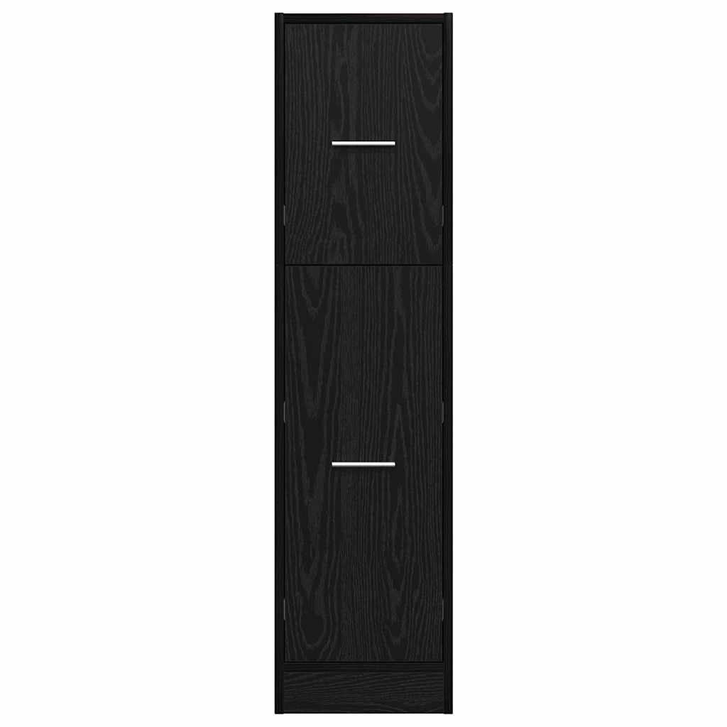 vidaXL Apothecary Cabinet Black oak 30 x 41 x 118 cm Engineered wood 6