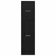 vidaXL Apothecary Cabinet Black oak 30 x 41 x 118 cm Engineered wood 6