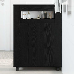 vidaXL Narrow Bathroom Cabinet with Wheels Engineered Wood