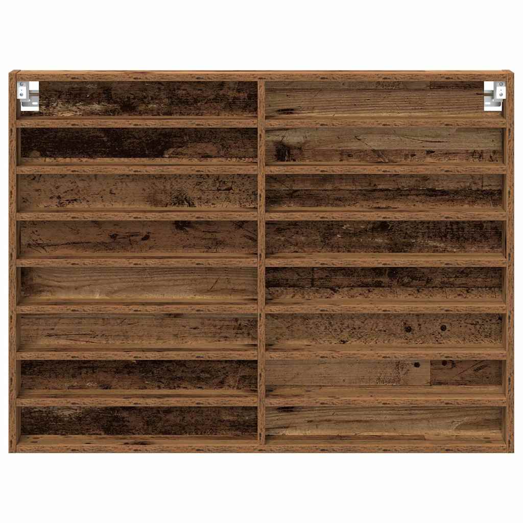 vidaXL Display Cabinet Wall-Mounted Old Wood 100 x 8.5 x 75 cm 6