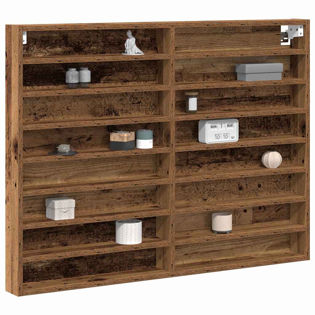 vidaXL Display Cabinet Wall-Mounted Old Wood 100 x 8.5 x 75 cm 3
