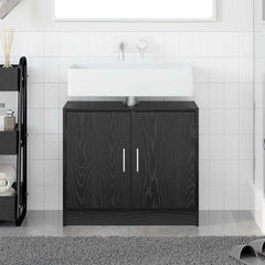 vidaXL Bathroom Cabinet Black Oak 63 x 29 x 55 cm Engineered wood 1