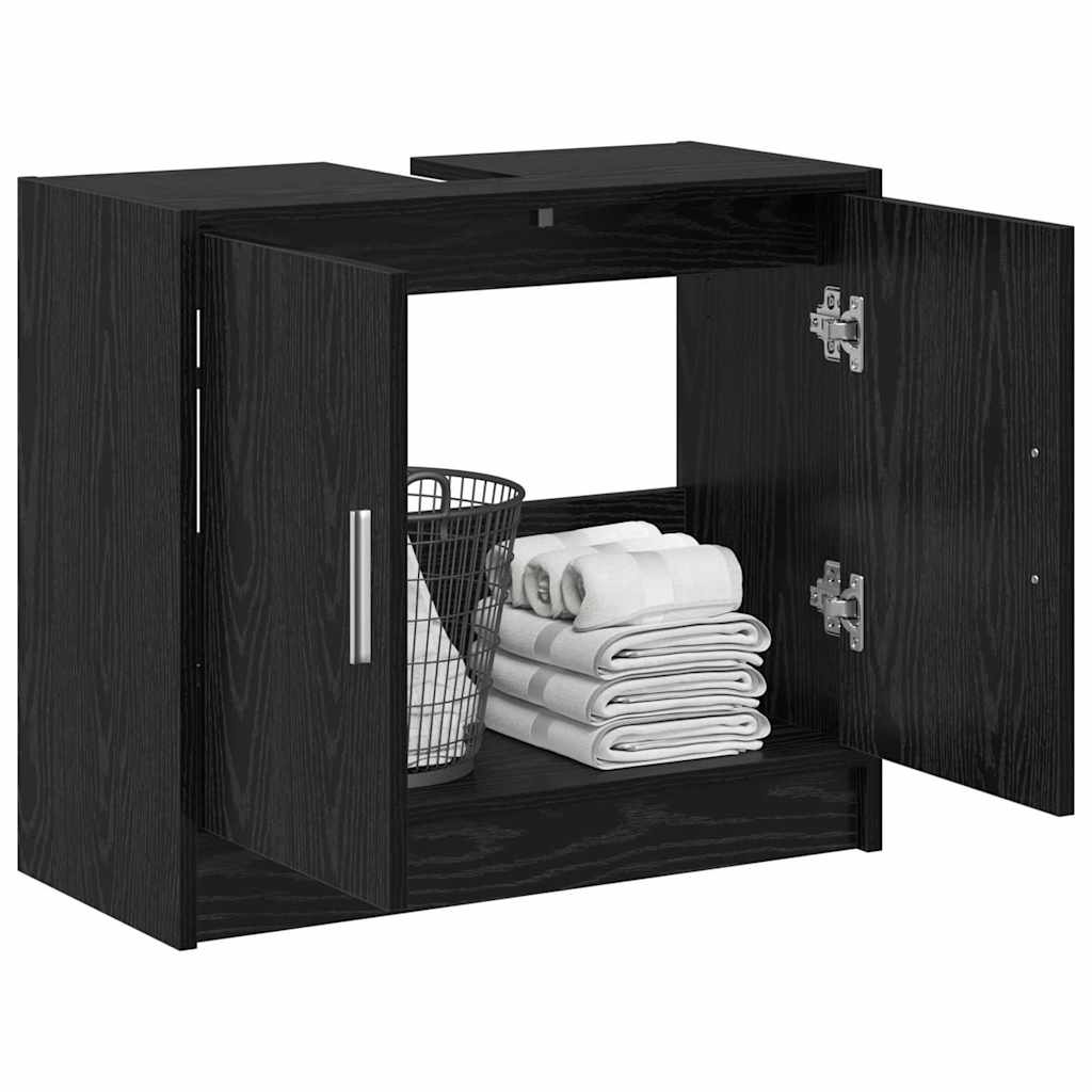 vidaXL Bathroom Cabinet Black Oak 63 x 29 x 55 cm Engineered wood 3
