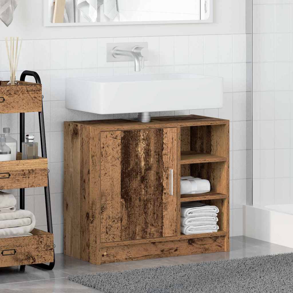 vidaXL Bathroom Cabinet Old Wood 63 x 29 x 55 cm Engineered wood 4