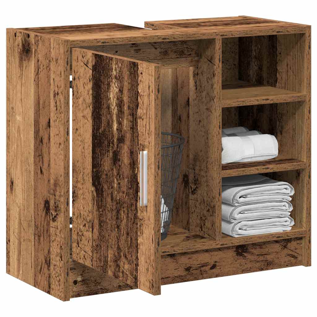 vidaXL Bathroom Cabinet Old Wood 63 x 29 x 55 cm Engineered wood 3