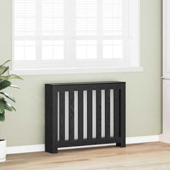 vidaXL Radiator Cover Black Oak 104 x 20 x 82 cm Engineered Wood 3