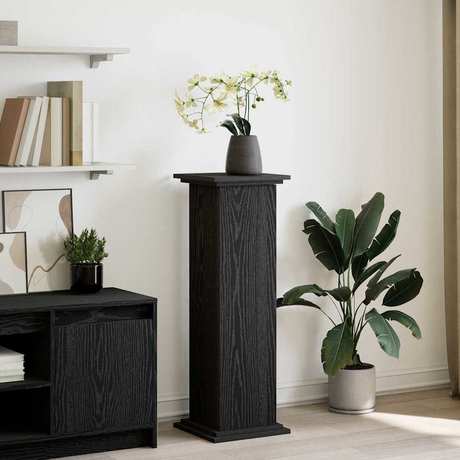 vidaXL Display Stand Black Oak 31 x 30 x 90 cm Engineered wood 1