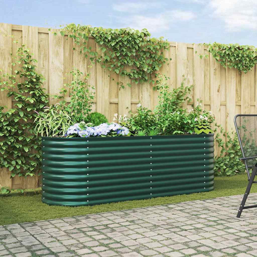 Raised Bed 240 x 80 x 81 cm Steel Green