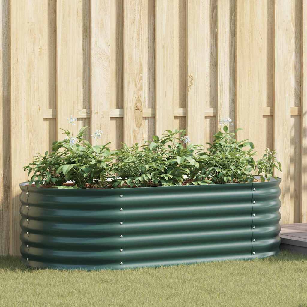 Raised Bed 160 x 80 x 44 cm Steel Green