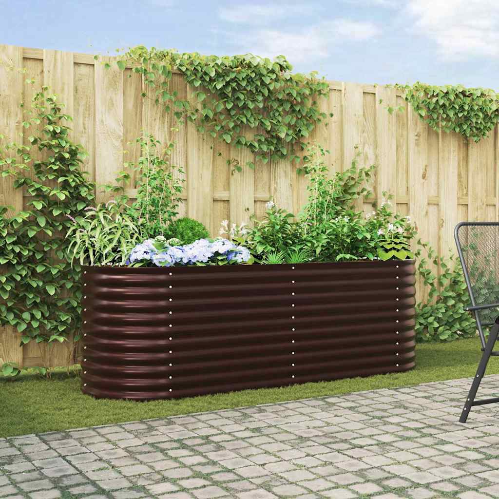 Raised Bed 240 x 80 x 81 cm Steel Brown