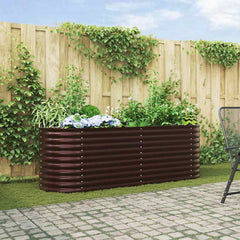 Raised Bed 240 x 80 x 81 cm Steel Brown