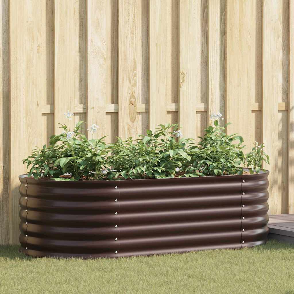 Raised Bed 160 x 80 x 44 cm Steel Brown