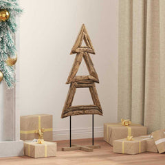 vidaXL Christmas Tree Brown 90 cm Solid teak wood 1