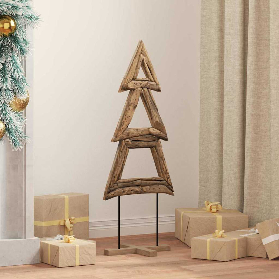 vidaXL Christmas Tree Brown 90 cm Solid teak wood 1