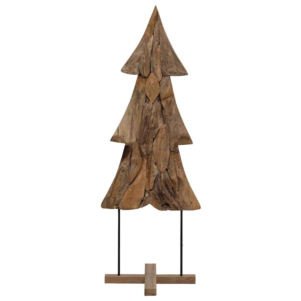vidaXL Christmas Tree with Stand Brown 90 cm Solid teak wood 2