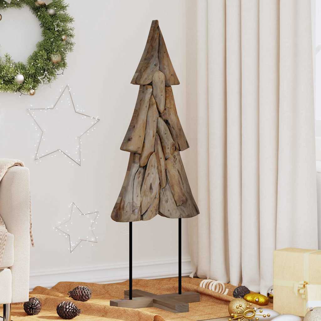 Christmas Tree Brown Solid Teak Wood 121 cm