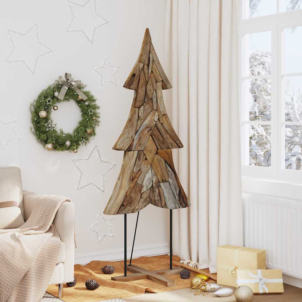 Christmas Tree Brown Solid Teak Wood 181.5 cm