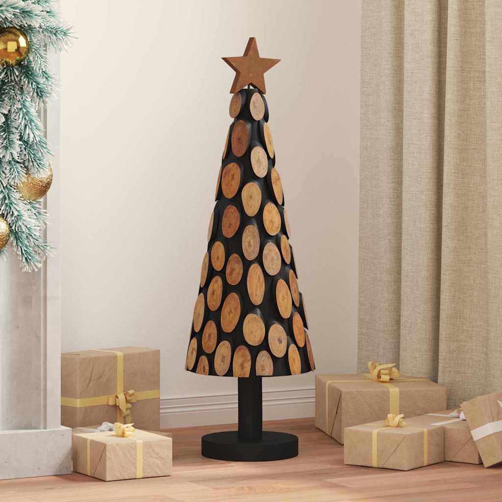 vidaXL Christmas Tree with Stand Brown 90 cm Solid teak wood 1