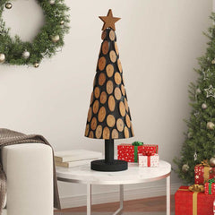 vidaXL Christmas Tree with Stand Brown 90 cm Solid teak wood 3