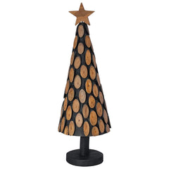 vidaXL Christmas Tree with Stand Brown 90 cm Solid teak wood 6