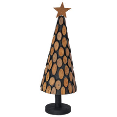 vidaXL Christmas Tree with Stand Brown 90 cm Solid teak wood 4