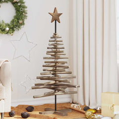 Christmas Tree Brown Solid Teak Wood 120 cm