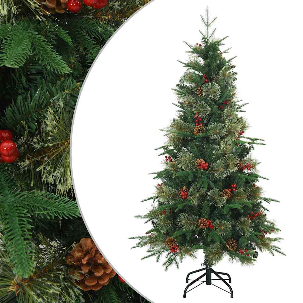 vidaXL Artificial Hinged Christmas Tree Green 150 cm PVC, PE and Steel 2