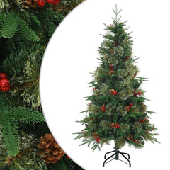 vidaXL Artificial Hinged Christmas Tree Green 150 cm PVC, PE and Steel 2
