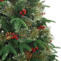 vidaXL Artificial Hinged Christmas Tree Green 210 cm PVC, PE and Steel 5