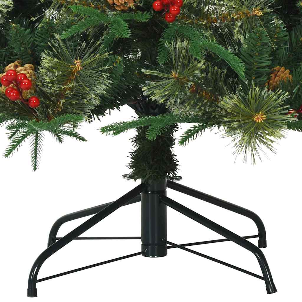 vidaXL Artificial Hinged Christmas Tree Green 210 cm PVC, PE and Steel 6