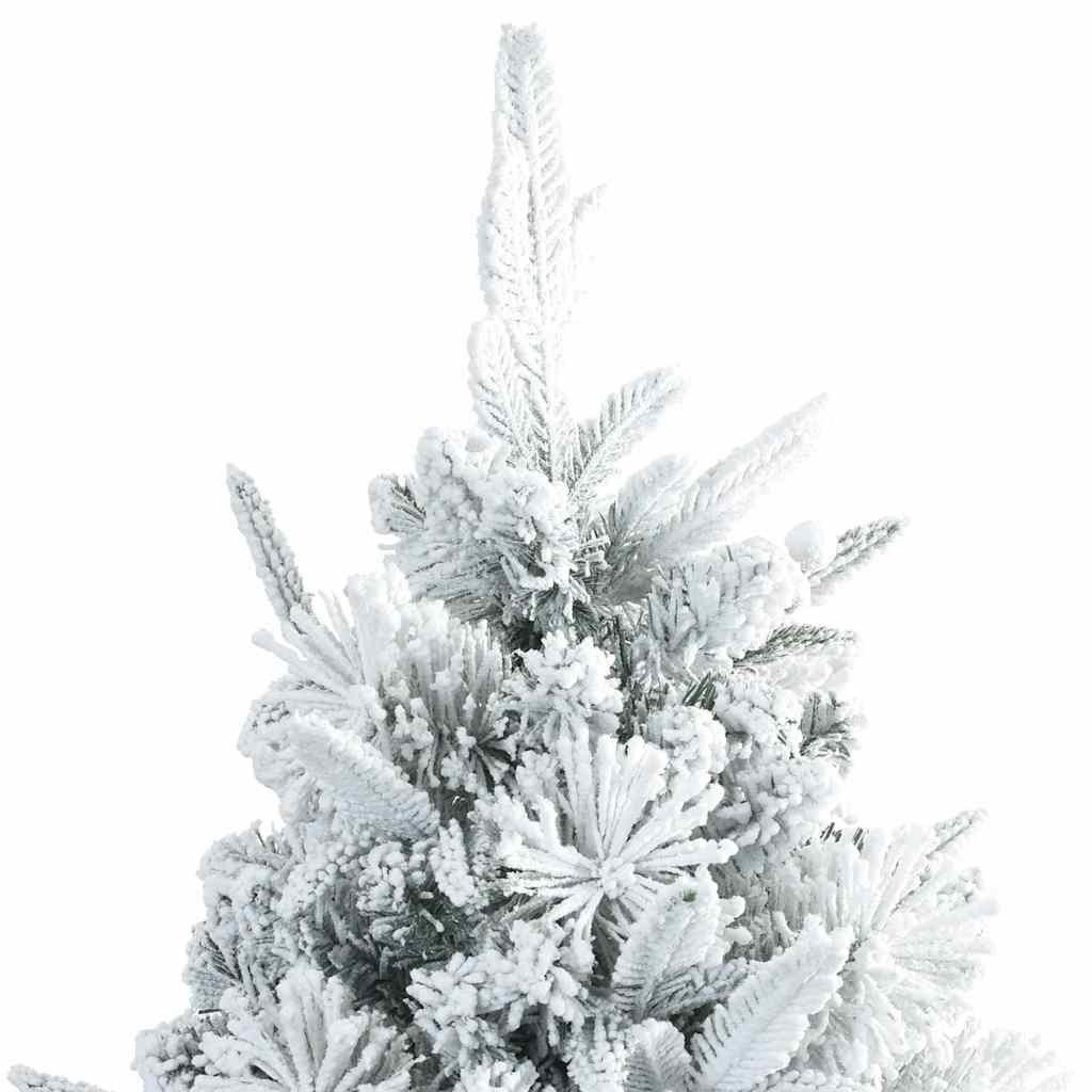 vidaXL Artificial Hinged Christmas Tree Snow Flocked White 180 cm 4
