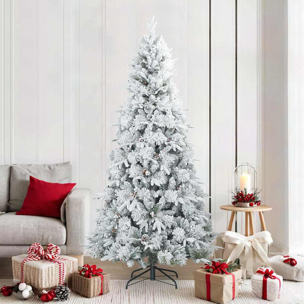 vidaXL Artificial Hinged Christmas Tree Snow Flocked