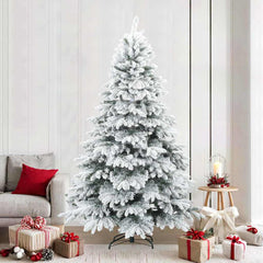 Artificial Hinged Christmas Tree PVC and PE White and green 240 cm