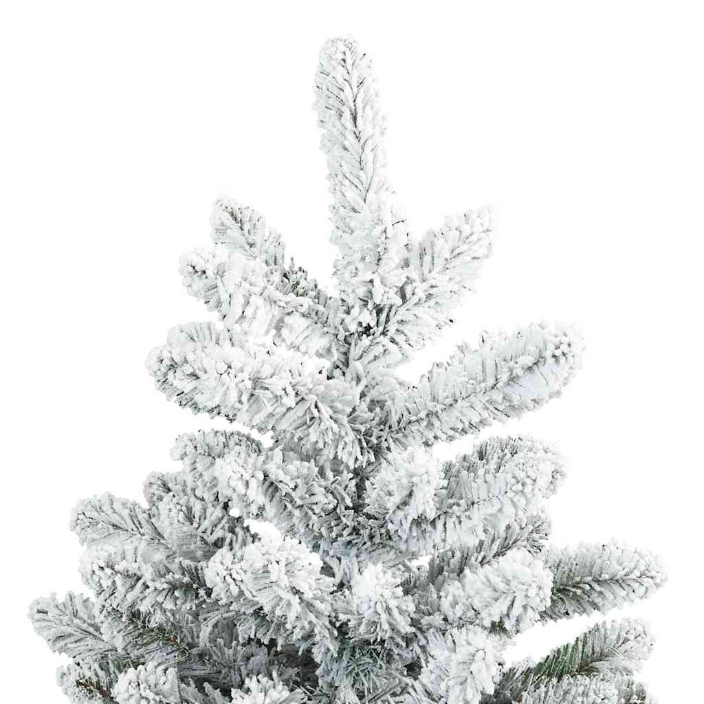 vidaXL Artificial Hinged Christmas Tree Snow Flocked White 150 cm 4