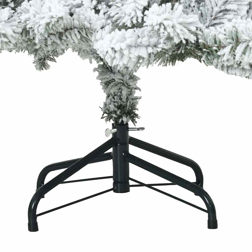 vidaXL Artificial Hinged Christmas Tree Snow Flocked White 150 cm 6