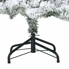 vidaXL Artificial Hinged Christmas Tree Snow Flocked White 150 cm 6