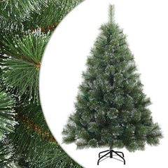 vidaXL Artificial Hinged Christmas Tree Snow Flocked Green 150 cm 2