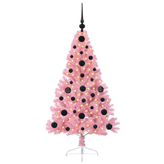 vidaXL Artificial Pre-lit Christmas Tree Pink 120 cm PVC 3