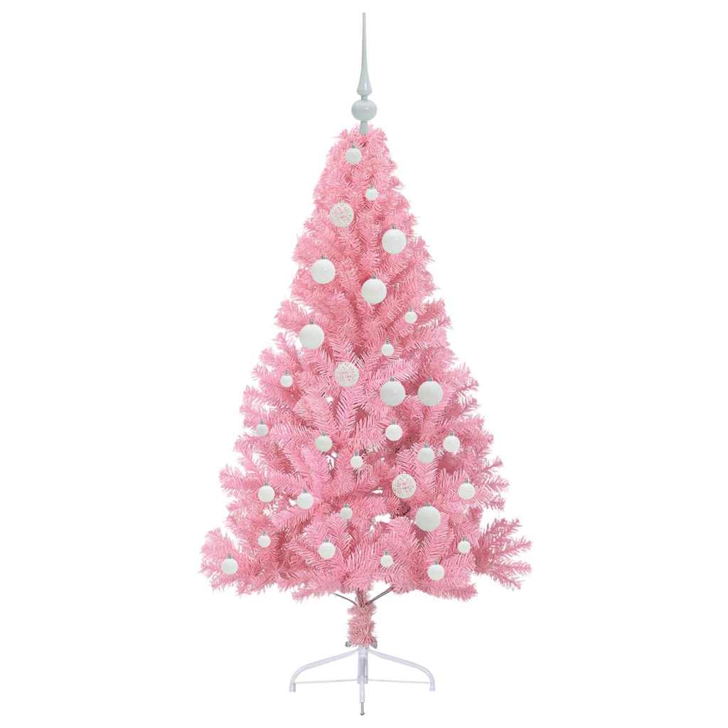 vidaXL Artificial Pre-lit Christmas Tree Pink 120 cm PVC 4