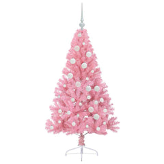 vidaXL Artificial Pre-lit Christmas Tree Pink 120 cm PVC 4